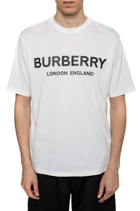 burberry white embroidered logo t-shirt|original burberry men t shirt.